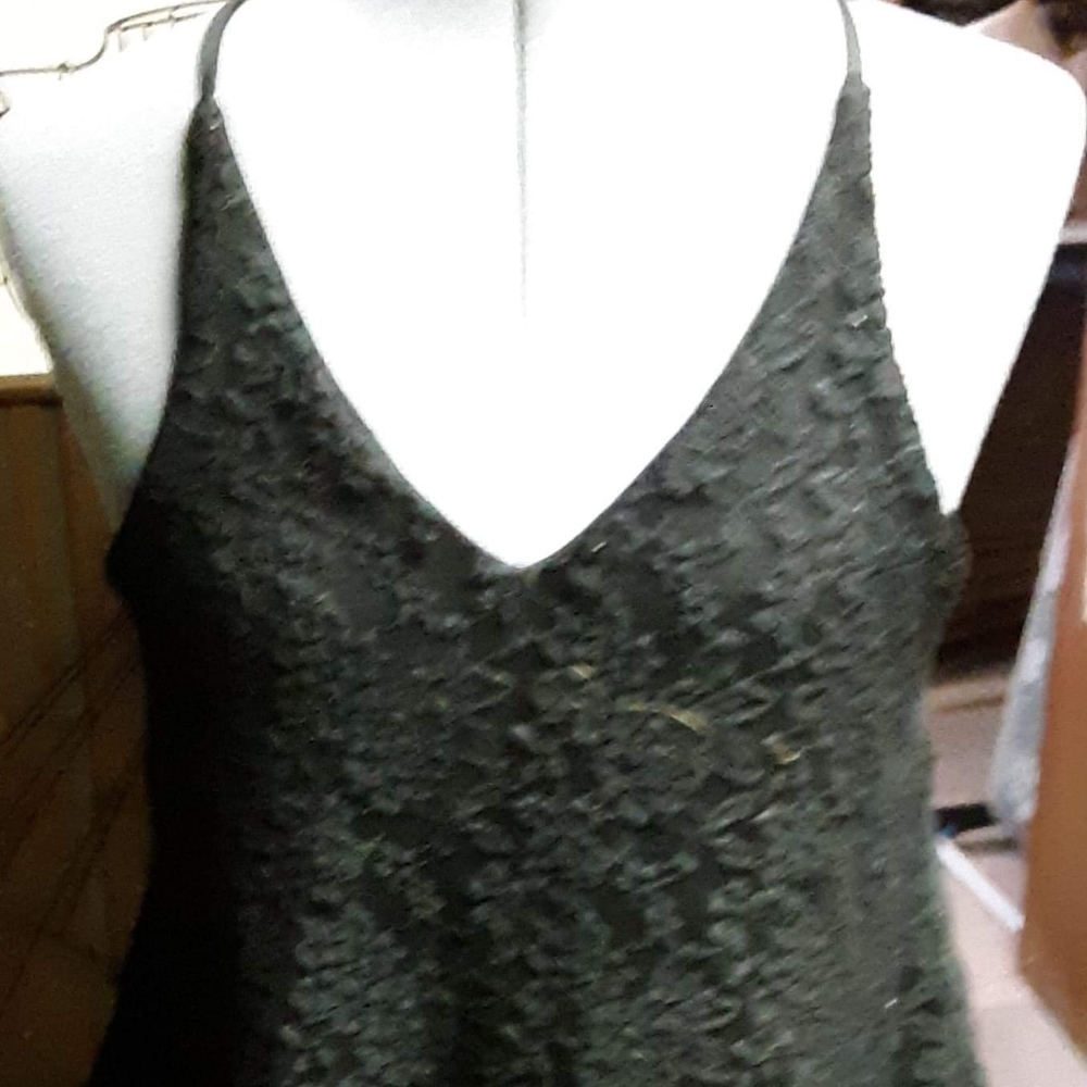 Black lace v-neck racer back tank top
